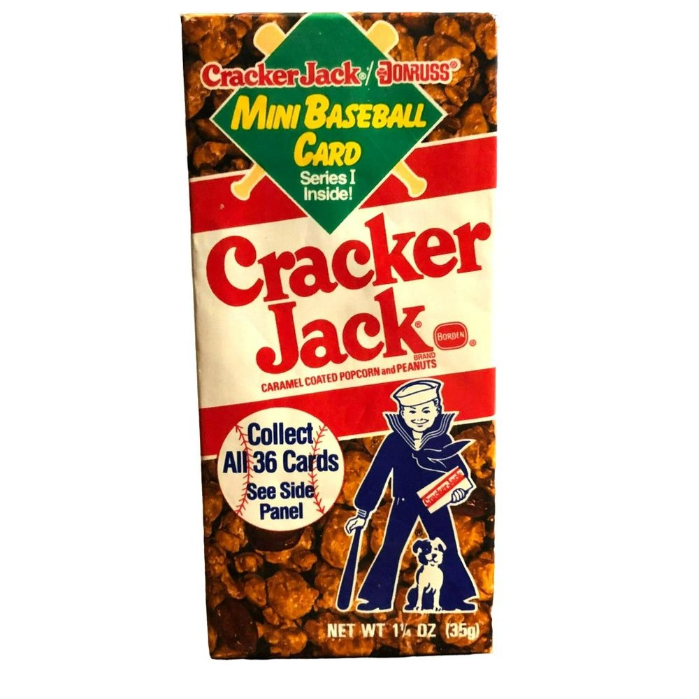 Vintage Cracker Jack 1991 w/ Don Russ Mini Baseball Cards Inside Collectible